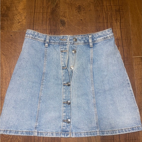 H&M Light Blue Button-Front Mini Skirt - Picture 1 of 1